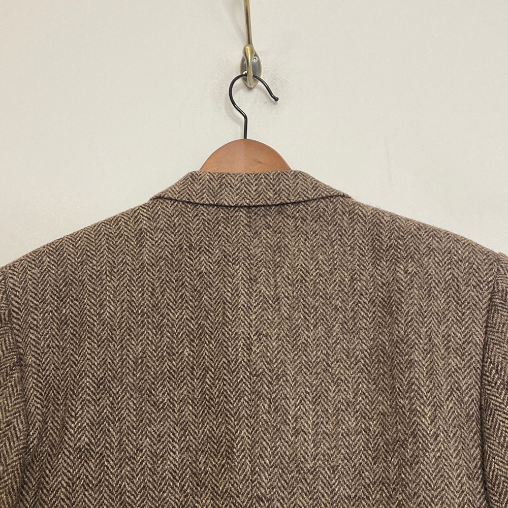 Vintage Harris Tweed Brown Herringbone Sport Coat - Picture 5 of 15
